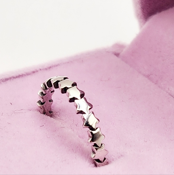 Silver Star Shaped Stacking Ring - Picture 3 of 9